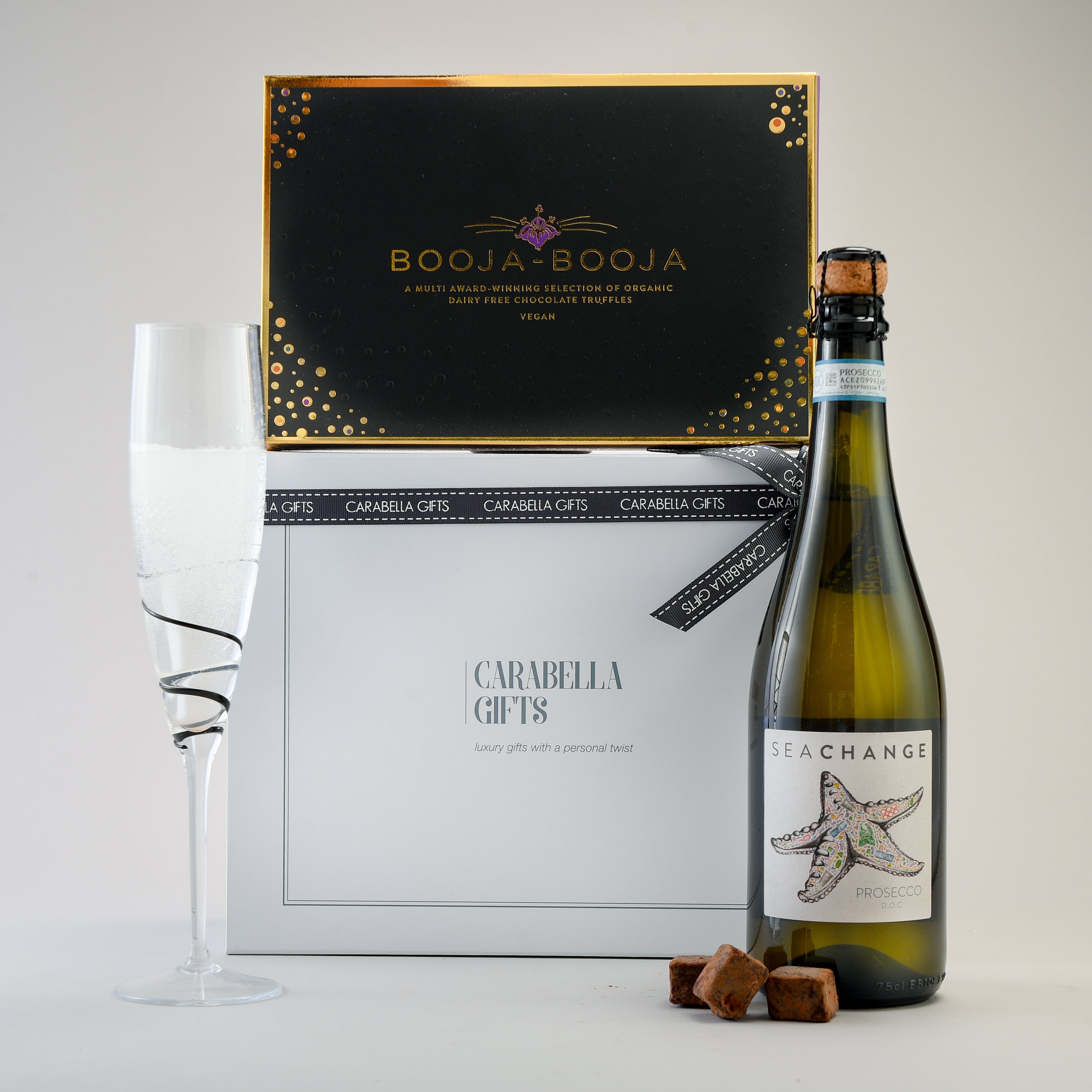 Vegan Prosecco and truffles gift hamper Carabella Gifts UK